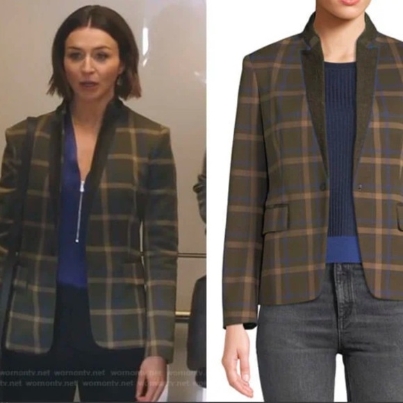 Rag & Bone Naomi Green Plaid Blazer Size 6 - Picture 3 of 11